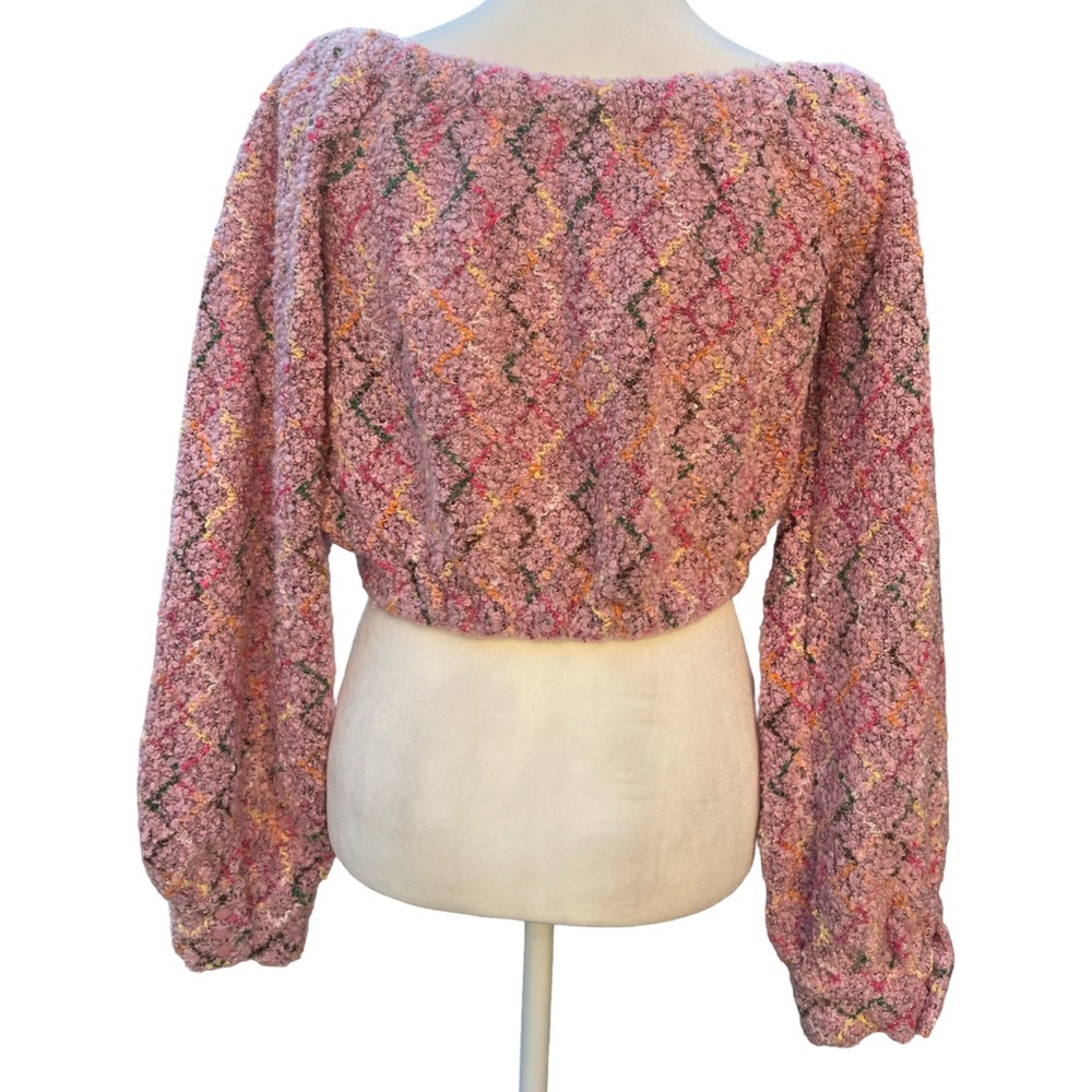 J.O.A. Multicolor Textured off the Shoulder Sweater. NWT